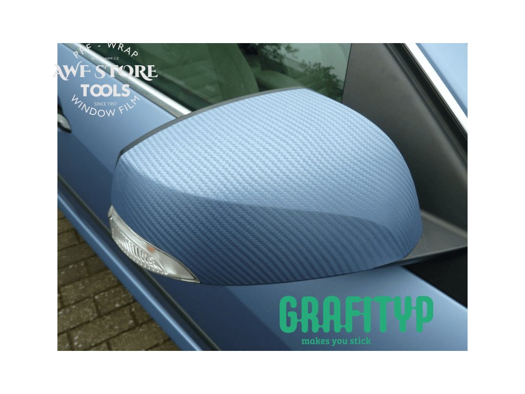 Modrá CARBON 3D fólie Grafityp metalická litá textura povrchu CBx19 - AWF®  STORE