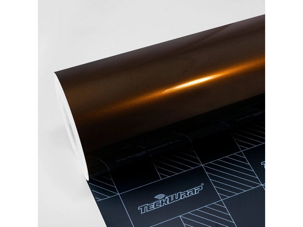 Zlato černá lesklá metalická wrap fólie TeckWrap Black Gold HM09-HD Vinyl Wrap