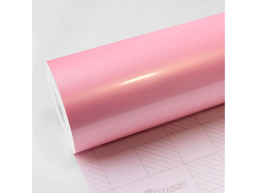 Růžová lesklá metalická wrap fólie TeckWrap Pink Sakura SL01-HD Vinyl Wrap