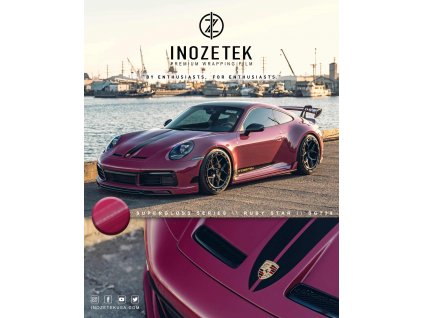 INOZETEK SUPER GLOSS RUBY STAR LESKLÁ WRAP FÓLIE SG738