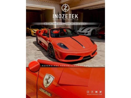 INOZETEK SUPER GLOSS CORSA RED LESKLÁ WRAP FÓLIE SG739