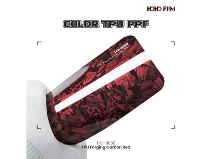 Karbon červený Forged Carbon Red TPU PPF 7027 barevná wrap fólie HOHOFILM® polep automobilu