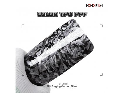 Karbon stříbrný Forged Carbon Silver TPU PPF 9060 barevná wrap fólie HOHOFILM® polep automobilu-1