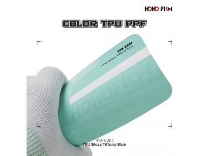 Pastelová modrá lesklá Tiffany Blue PPF TPU 6007 barevná wrap fólie HOHOFILM® polep automobilu