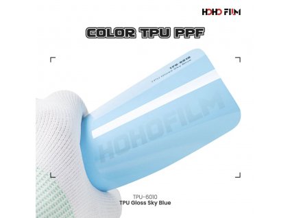 Pastelová modrá lesklá Sky Blue PPF TPU 6010 barevná wrap fólie HOHOFILM® polep automobilu