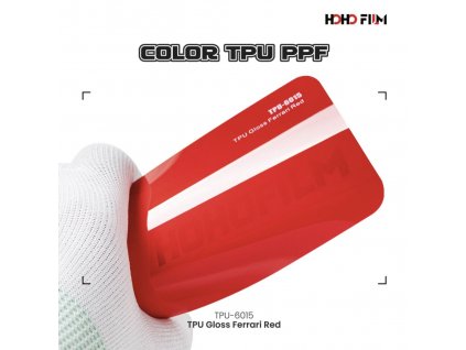 Pastelová červená lesklá Ferrari Red PPF TPU 6015 barevná wrap fólie HOHOFILM® polep automobilu
