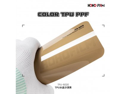 Pastelová písková lesklá Desert Yellow PPF TPU 6020 barevná wrap fólie HOHOFILM® polep automobilu