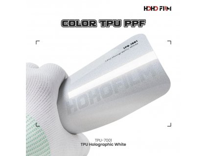 Metalická lesklá Bílá Holographic White PPF TPU 7001 barevná wrap fólie HOHOFILM® polep automobilu