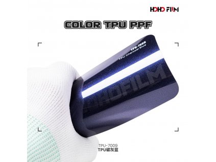 Metalická lesklá modrá Charcoal Blue TPU 7009 PPF barevná wrap fólie HOHOFILM® polep automobilu