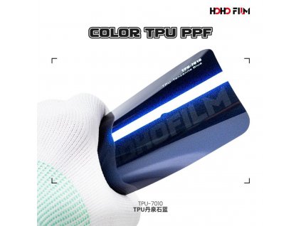 Metalická lesklá modrá Tanzanie Blue TPU 7010 PPF barevná wrap fólie HOHOFILM® polep automobilu