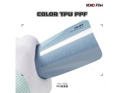 Metalická lesklá modrá Shark Blue TPU 7012 PPF barevná wrap fólie HOHOFILM® polep automobilu