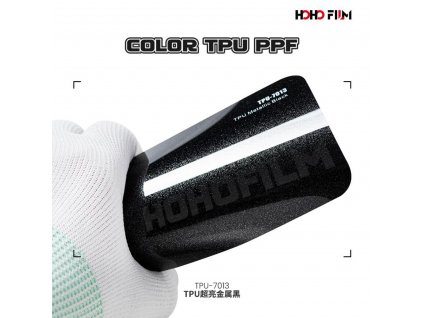 Metalická lesklá černá Metallic Black TPU 7013 PPF barevná wrap fólie HOHOFILM® polep automobilu