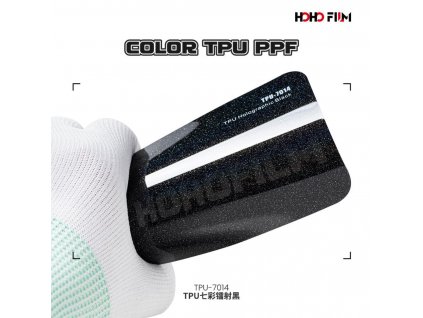 Metalická holografická lesklá černá Holographic Black TPU 7014 PPF barevná wrap fólie HOHOFILM® polep automobilu