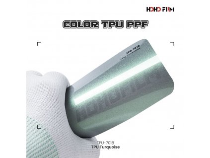 Metalická lesklá šedo zelená přechodová Turquise TPU 7018 PPF barevná wrap fólie HOHOFILM® polep automobilu