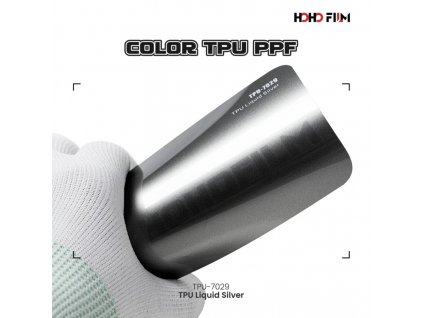 Metalická lesklá šedo stříbrná Liquid Silver TPU 7029 PPF barevná wrap fólie HOHOFILM® polep automobilu