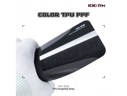 Metalická lesklá grfitová šedá Graphire Grey TPU 7030 PPF barevná wrap fólie HOHOFILM® polep automobilu