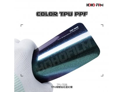 Metalická lesklá zeleno modrá Greenstone Hyacinth TPU 7038 PPF barevná wrap fólie HOHOFILM® polep automobilu