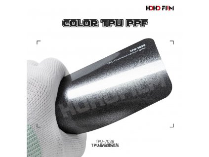 Metalická lesklá šedá Diamond carbon grey TPU 7039 PPF barevná wrap fólie HOHOFILM® polep automobilu