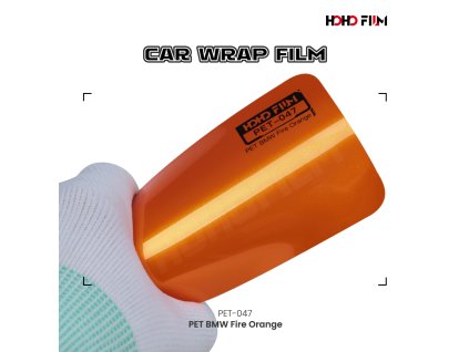 Oranžová lesklá metalická wrap fólie BMW Fire Orange PET 047 HOHO FILM