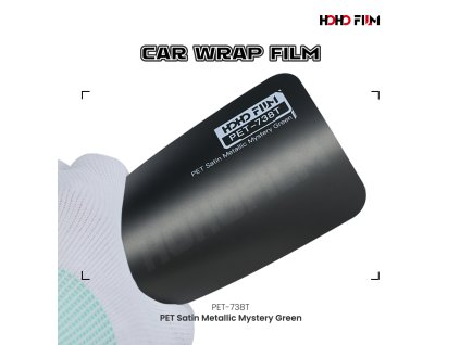 Zelená saténová wrap fólie Satin Metallic Mystery Green PET 738T HOHO FILM