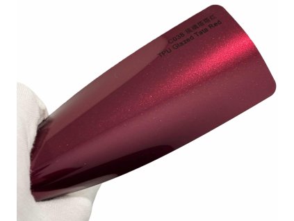 Glazed Tata Red C038 červená metalická barevná PPF TPU fólie AWF Premium PPF