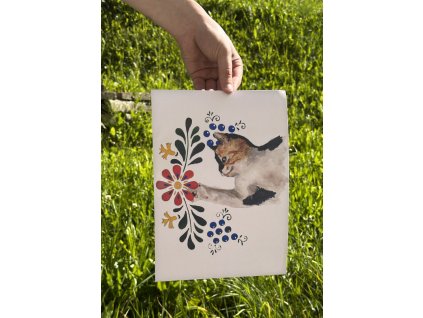 Tisk folklorní kočka II.