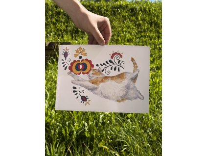 Tisk folklorní kočka III.