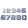 Číslice na bytové a domovní dveře - nalepovací, chrom-kov, plastické