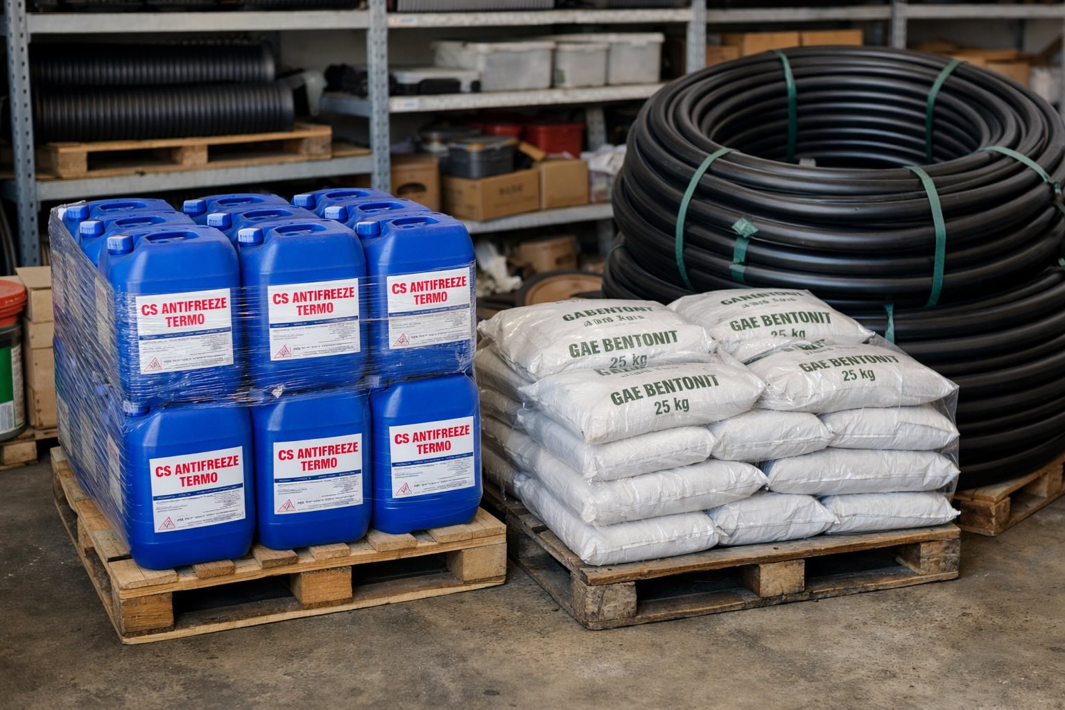 Tři nenápadné položky z e-shopu rozhodují o rozpočtu. Nemrznoucí směs, bentonit a potrubí pod drobnohledem