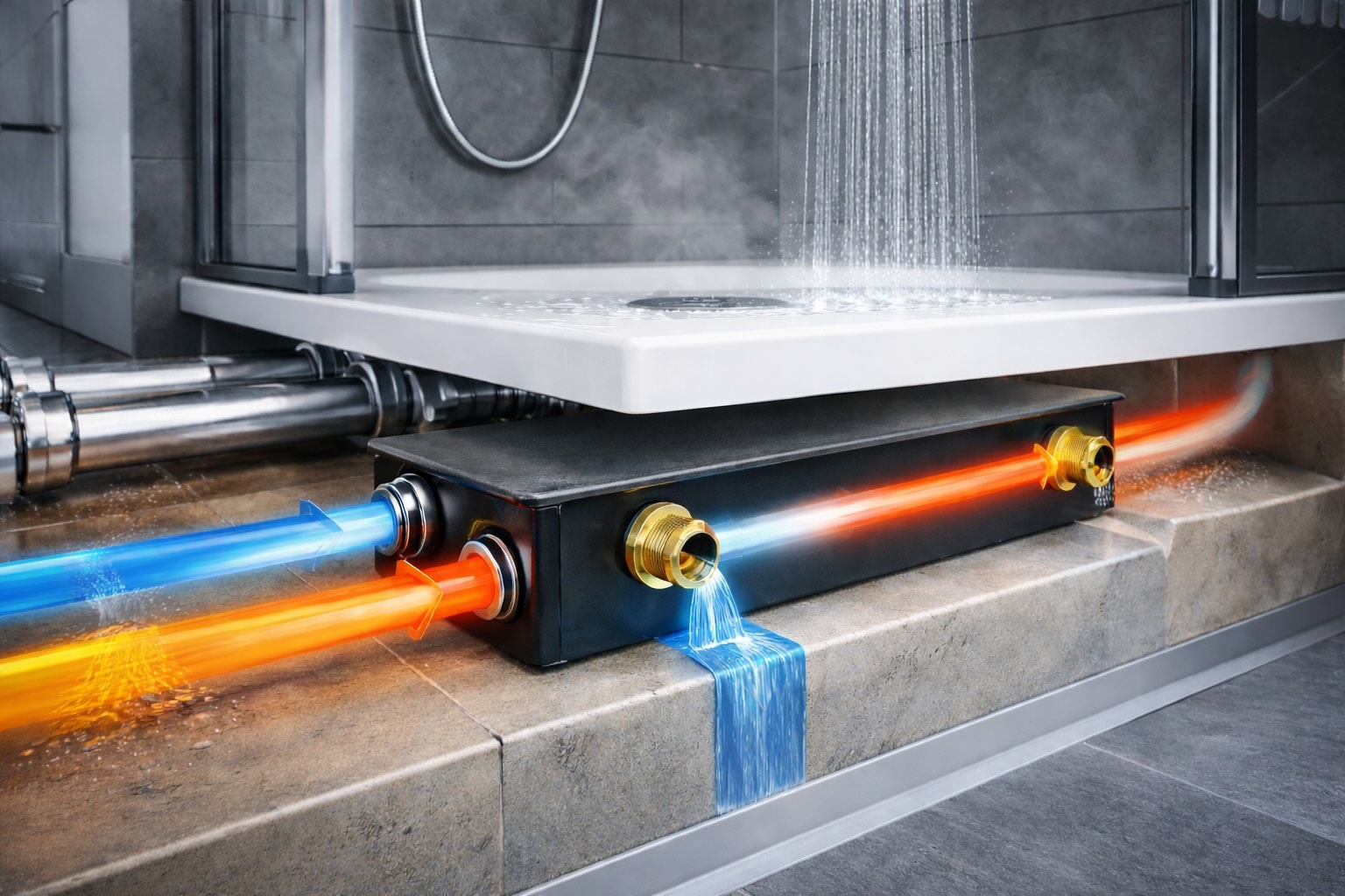 Teplo, které běžně splachujete do kanalizace. Speciální tepelné výměníky vrací energii zpět do domu