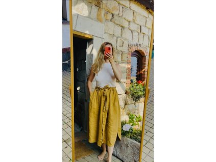 Lněné tílko bílé úzká ramínka