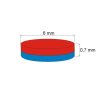 Neodymový magnet válec pr.6x0,7 N 80 °C, VMM4 (Počet kusů 1 ks)
