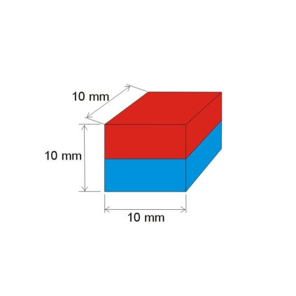 Neodymový magnet kvádr 10x10x10 N 80 °C, VMM7-N42 (Počet kusů 1 ks)