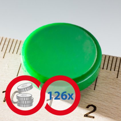 4117 barevny magnet kulaty pr 20x5 zeleny velkoobchodni baleni sada 126 ks