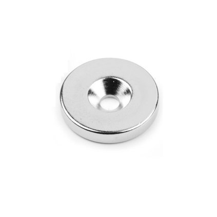 Neodymový magnet válec s dírou pro šroub se zápustnou hlavou pr.23 x 4 N 80 °C, VMM4-N35 (Počet kusů 1 ks)
