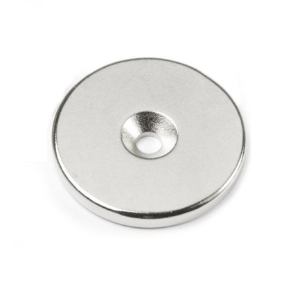 Neodymový magnet válec s dírou pro šroub se zápustnou hlavou pr.34 x 4 N 80 °C, VMM4-N35 (Počet kusů 1 ks)