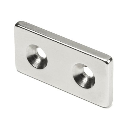 4465 neodymovy magnet kvadr s dirou pro sroub se zapustnou hlavou 40 x 20 x 4 n 80 c vmm4 n35