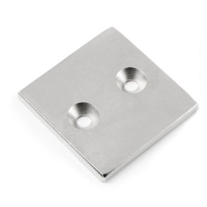 4468 neodymovy magnet kvadr s dirou pro sroub se zapustnou hlavou 40 x 40 x 4 n 80 c vmm4 n35