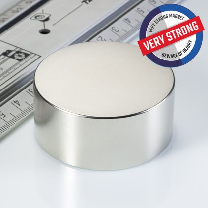 Neodymový magnet válec pr.55x25 N 80 °C, VMM7-N42 (Počet kusů 1 ks)