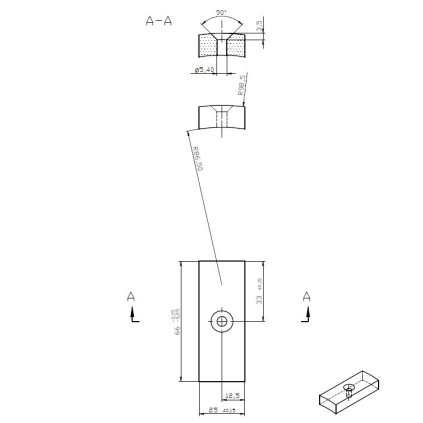 Neodymový magnet s otvorem pro šroub 98,5x86,5x25x66 N VMM11-80°C