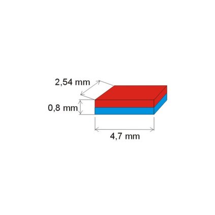 727 neodymovy magnet kvadr 4 7x2 54x0 8 e 150 c vmm6sh n40sh