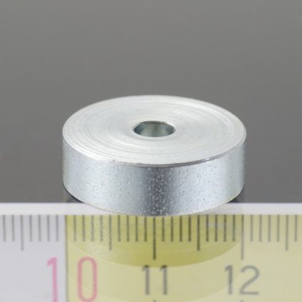 1516 magneticka cocka pr 20 vyska 6 mm vnitrni dira pro sroub se zapustnou hlavou pr 4 5 mm