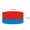 Neodymový magnet válec pr.20x10 N 80 °C, VMM7-N42 (Počet kusů 1 ks)