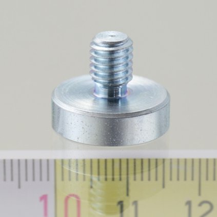 Magnetická čočka se stopkou pr. 16 x výška 4,5 mm s vnějším závitem M6, délka závitu 10 mm (Počet kusů 1 ks)