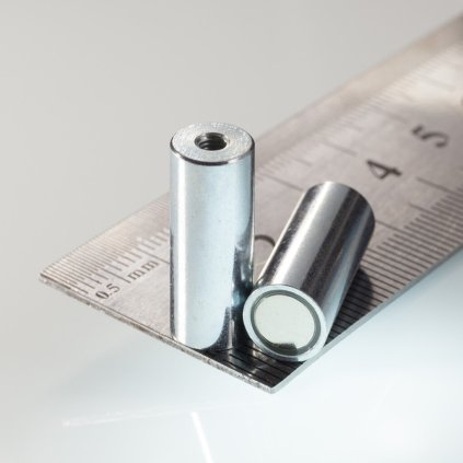2842 magneticka cocka valcova pr 8 x vyska 20 mm s vnitrnim zavitem m3 delka zavitu 5 mm