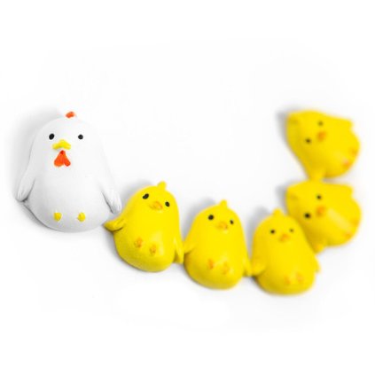 5854 magnetky na lednici kuratka 6 ks