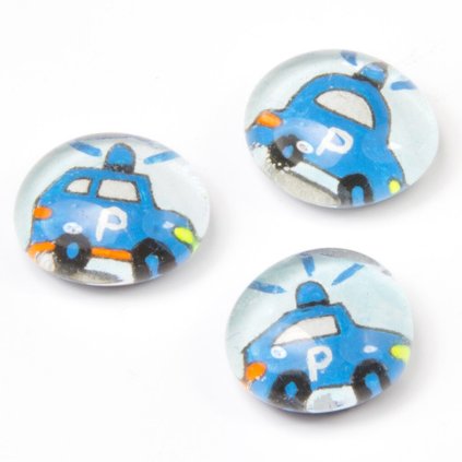 5899 magnetky na lednici sklenene policie 3 ks