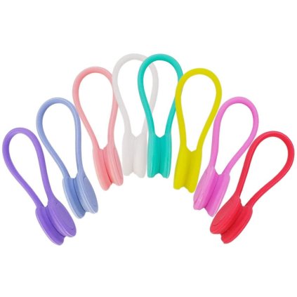 6022 magneticke silne silikonove stahovaci krouzky pro opakovane pouziti multibarevne 8 ks v baleni