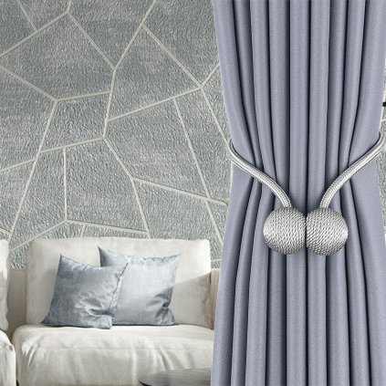 6283 magneticka spona na zavesy sada 2 ks stribrna