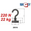 Magnetický háček stříbrný, průměr 25 mm, NdFeB, odtrhová síla 22 kg (Počet kusů 1 ks)